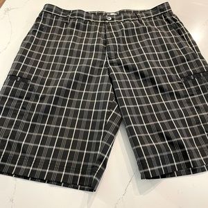 Adidas Black/White Plaid Cargo Shorts